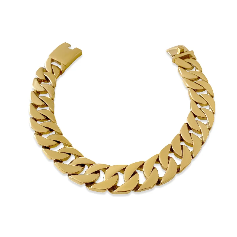 Wave shape necklaces-Chunky Chain Link 18K Gold Plated Necklace