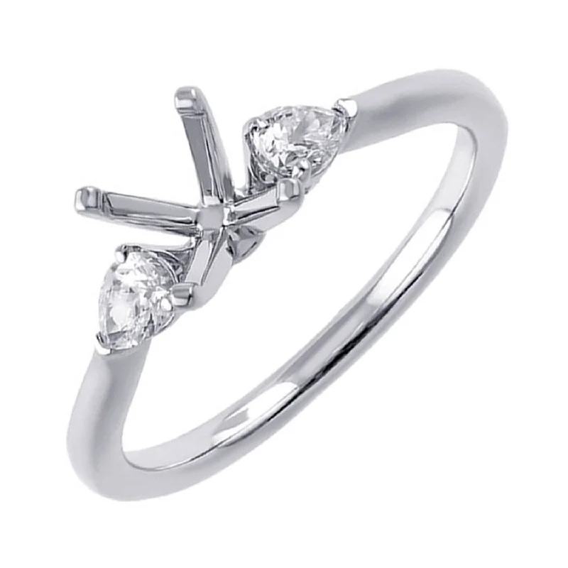 Spiral wire rings-14K  White Gold 0.33cttw SI2 Diamond Pear Shape Semi-Mount Ring