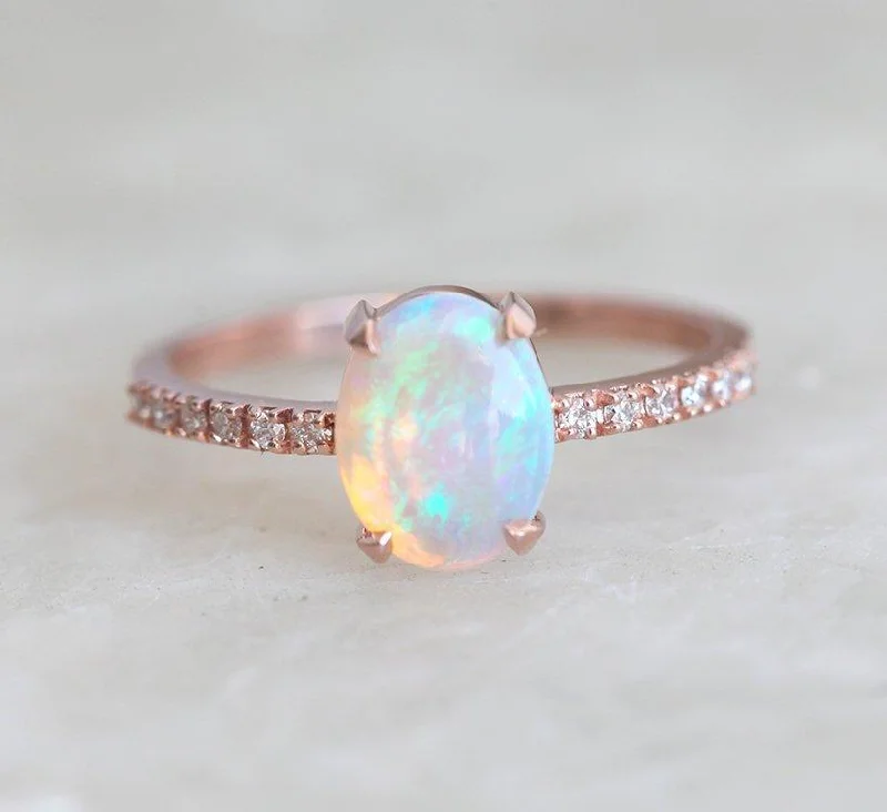 Bee motif rings-Raquel Opal Ring