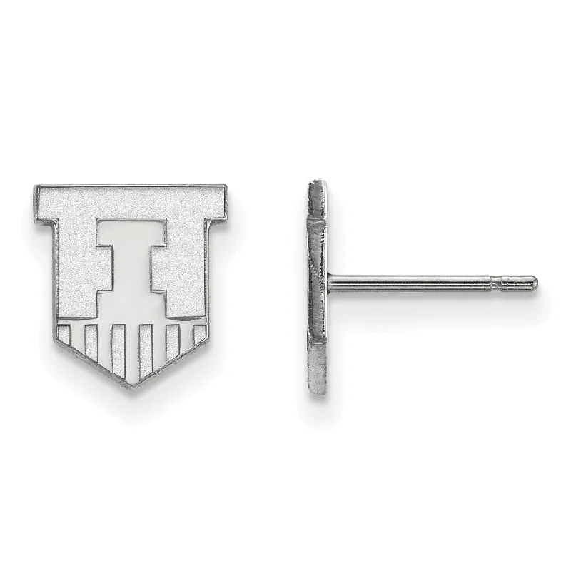 Braided bead earrings-10k White Gold University of Illinois XS (Tiny) Post Earrings