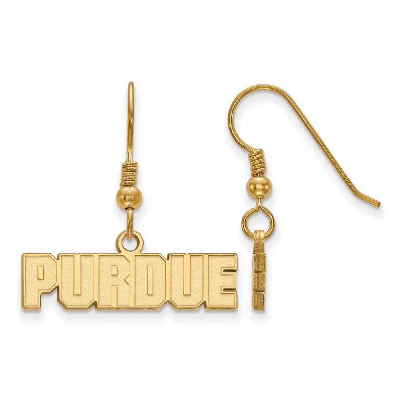 Sweeping design earrings-14k Gold Plated Silver Purdue XS (Tiny) Dangle Earrings