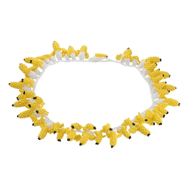 Soft cord necklaces-Banana Feast Necklace Yellow Beads