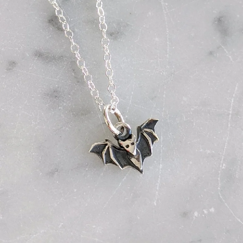 Quirky charm necklaces-Baby Bat Necklace