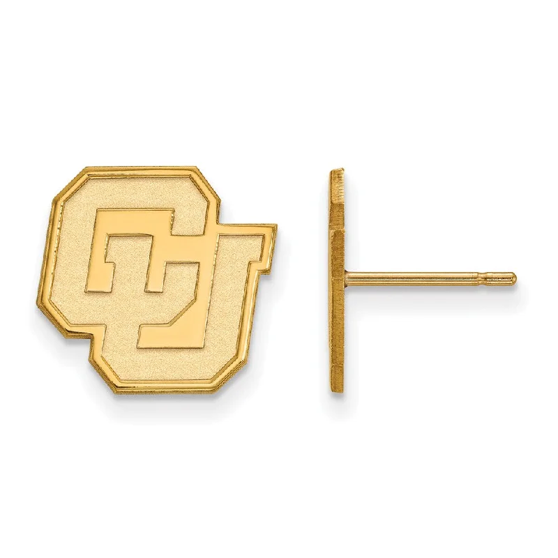 Classic flair earrings-14k Yellow Gold University of Colorado Small 'CU' Post Earrings