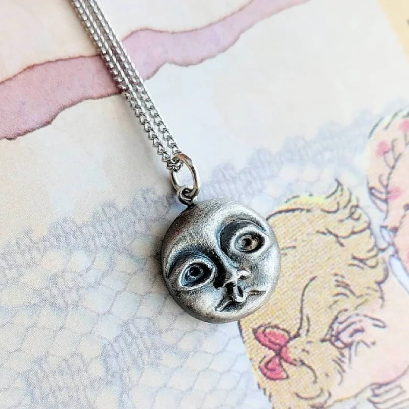 Hope charm necklaces-Man In the Moon Necklace