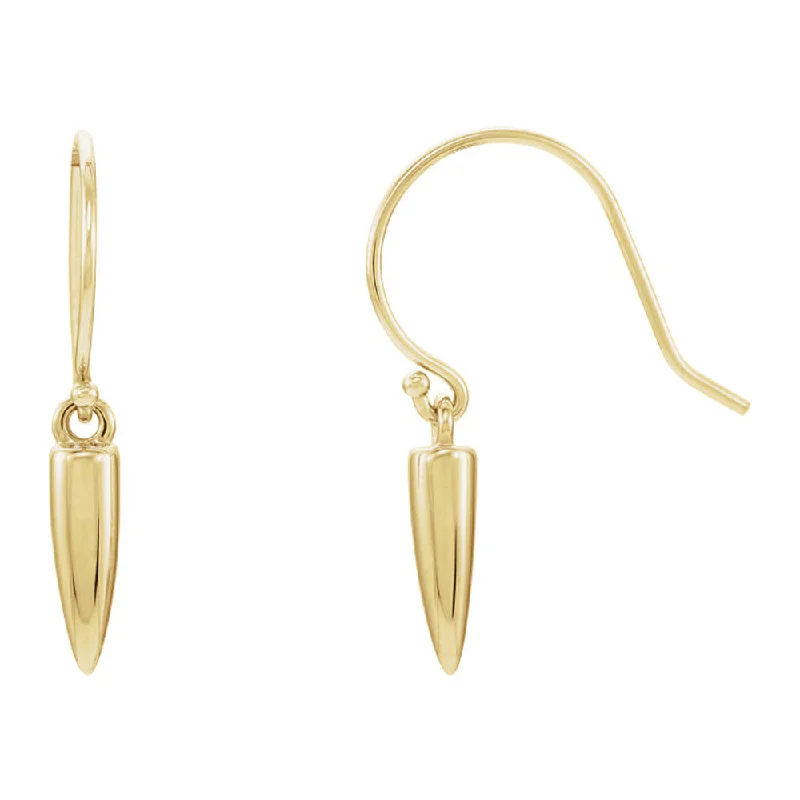 Floaty drop earrings-14k Yellow Gold 3 x 13mm (1/8 x 1/2 Inch) Geometric Dangle Earrings