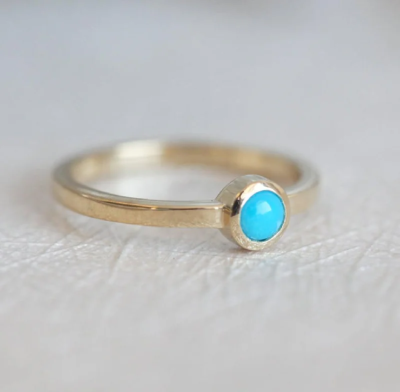 Classic flair rings-Allison Round Turquoise Ring