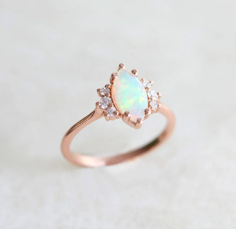 Sturdy stone rings-Sophia Opal Ring