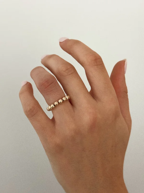 Bent shank rings-GOLD BALL RING