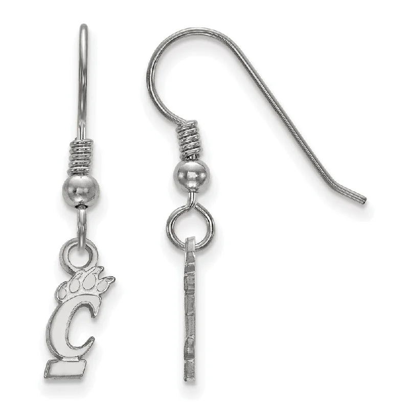 Sweeping art earrings-Sterling Silver University of Cincinnati XS (Tiny) Dangle Earrings