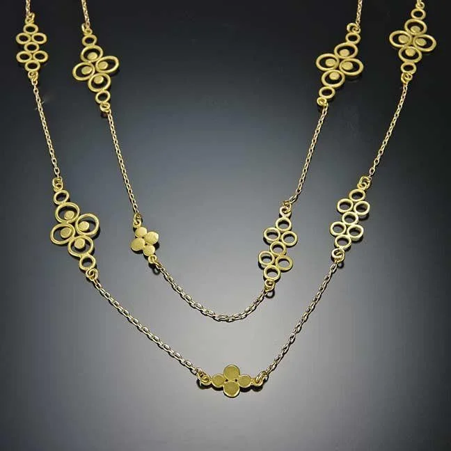 Brilliant gem necklaces-Gold Filigree Chain Necklace