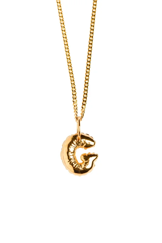 Ancient coin necklaces-Letter G Gold Plated Necklace