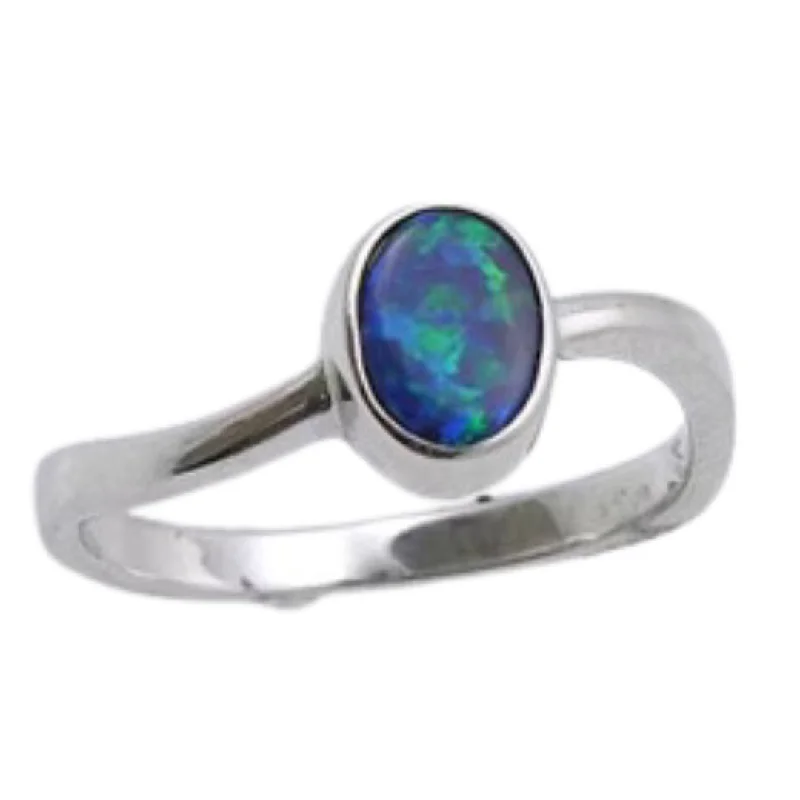 Bent shank rings-Opal Ring