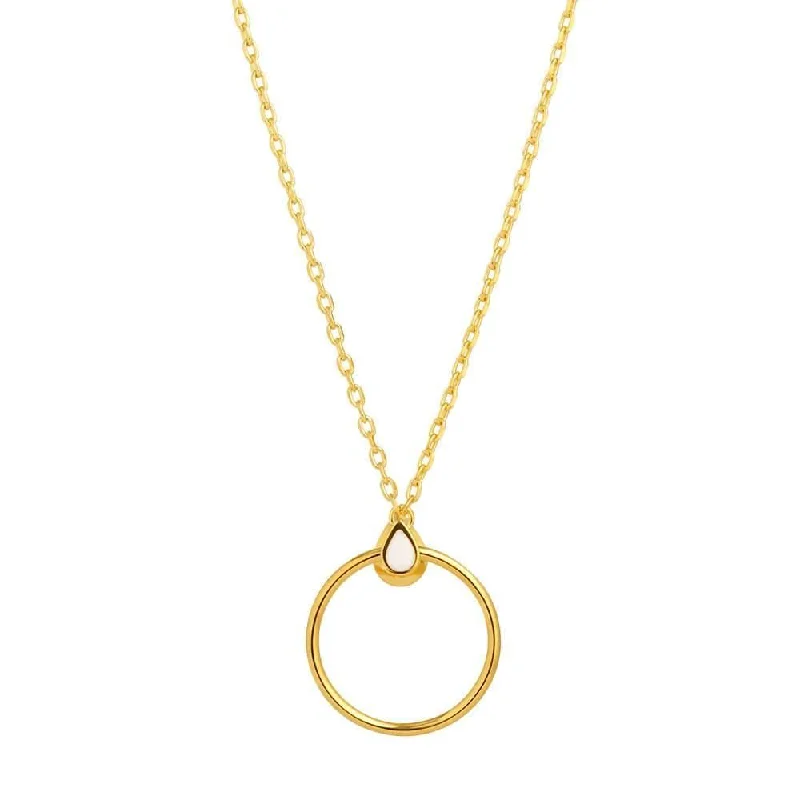 Five-strand necklaces-Orbit Infinity Drop Gold Plated Necklace