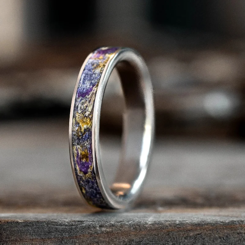 Reef theme rings-The Cassatt | Women's Lavender and Titanium Floral Ring