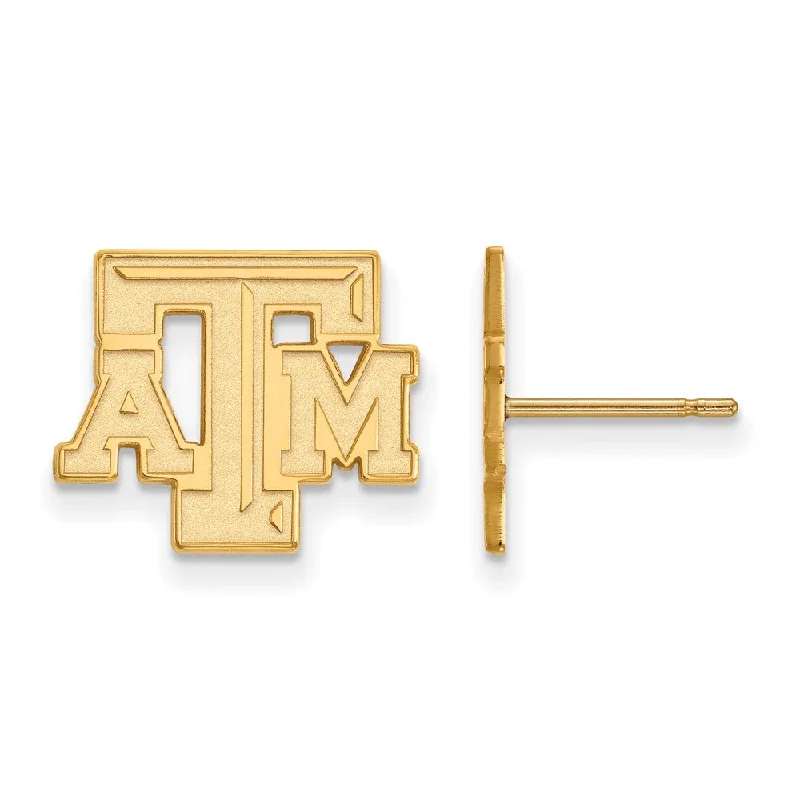 Star stud earrings-10k Yellow Gold Texas A&M University Small 'ATM' Post Earrings