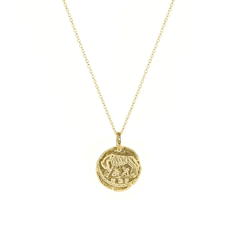 Tilted design necklaces-The Roman Coin Gold Plated Necklace