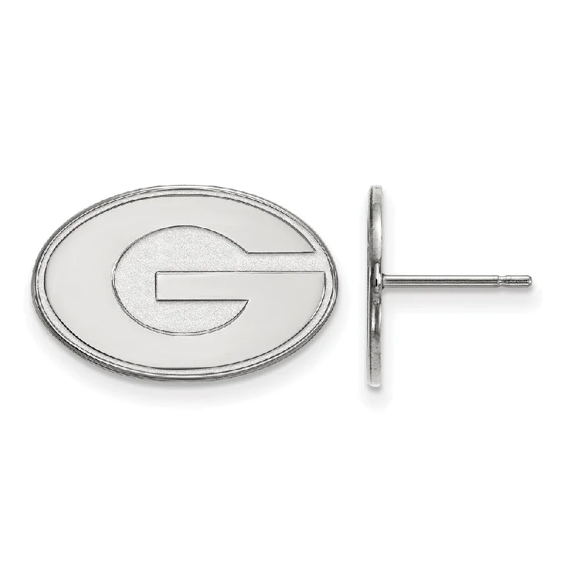 Ripple design earrings-14k White Gold University of Georgia Small Initial G Post Earrings