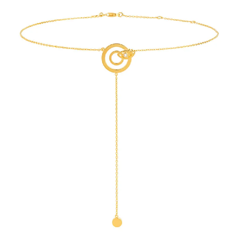 Flexible cord necklaces-Modern Words Iris Choker 18K Gold Plated Necklace w. Crystal