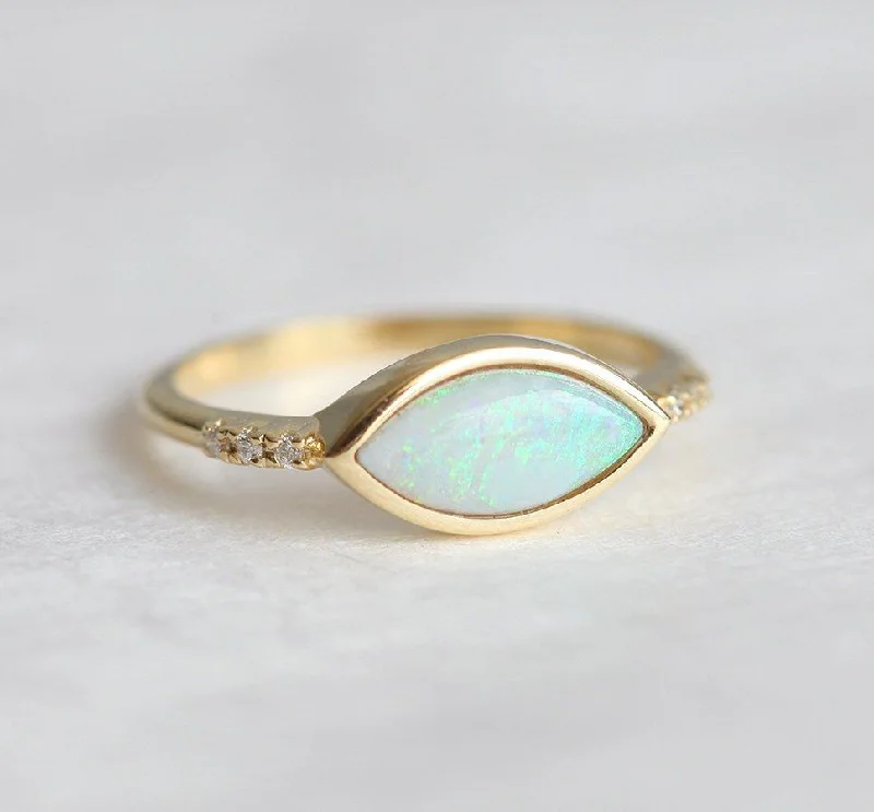 Cane style rings-Scottie Marquise Opal Ring