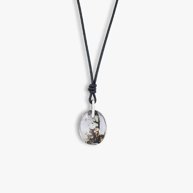 Treasure locket necklaces-Dendritic Quartz Necklace In 18k White Gold