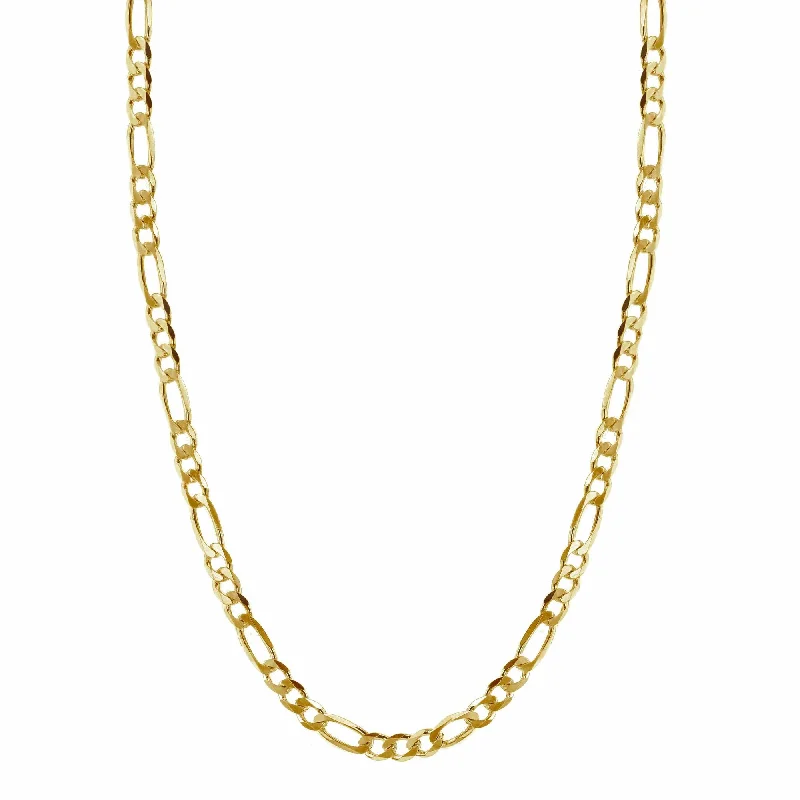 Brilliant gem necklaces-Flat Figaro Gold Plated Necklace