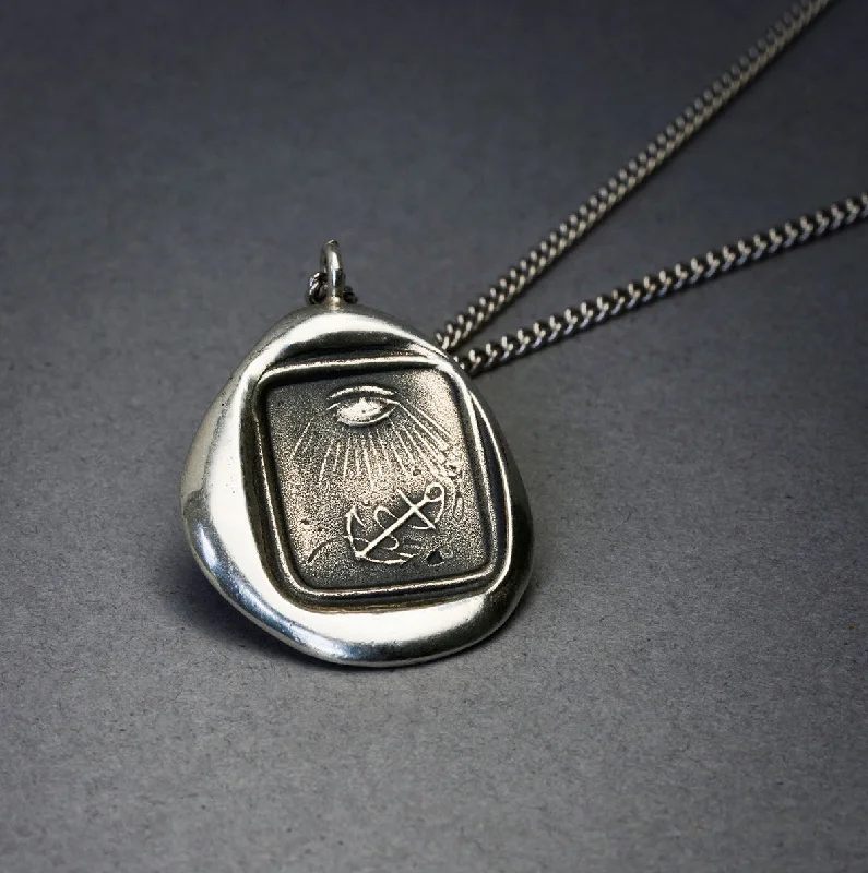 Edgy art necklaces-Protection and Stability Wax Seal Necklace