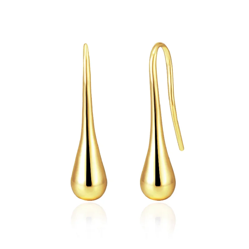 Star stud earrings-Gold Plated Teardrop Earrings