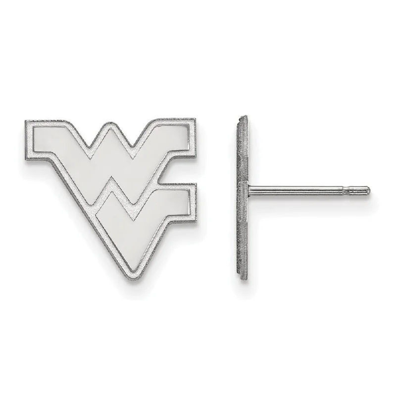 Reef motif earrings-14k White Gold West Virginia University Small Post Earrings