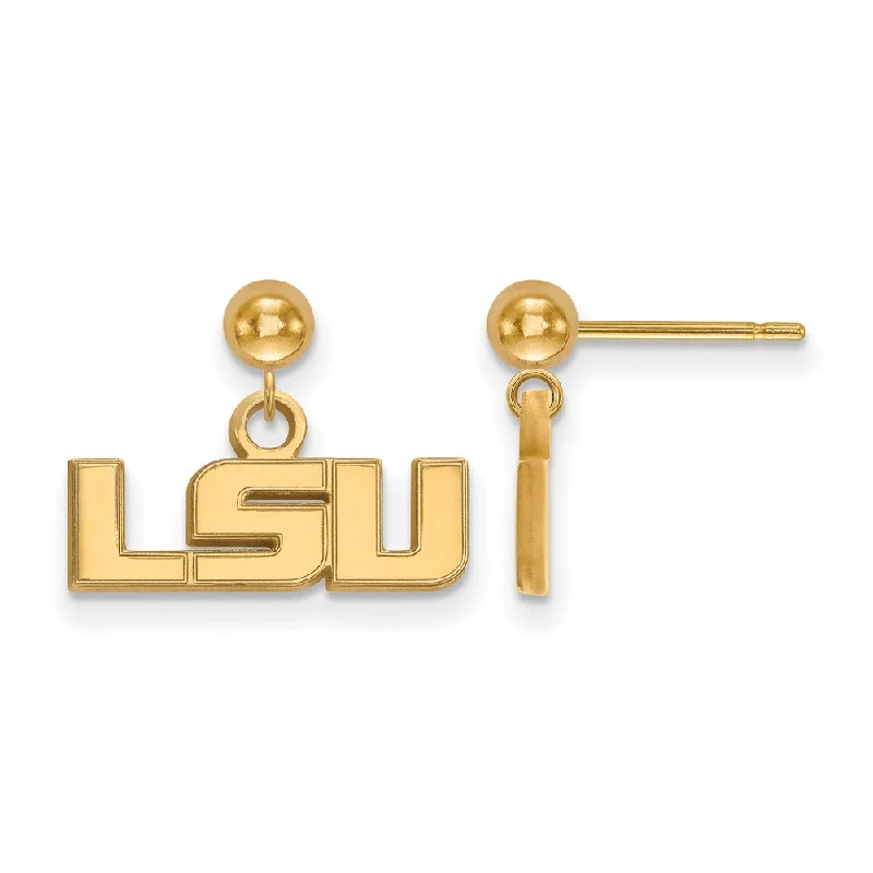 Lavish tier earrings-14k Gold Plated Silver Louisiana State Univ. Dangle Earrings