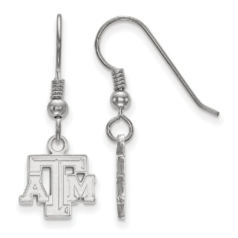 Five-tier earrings-Sterling Silver Texas A&M University XS (Tiny) Dangle Wire Earrings