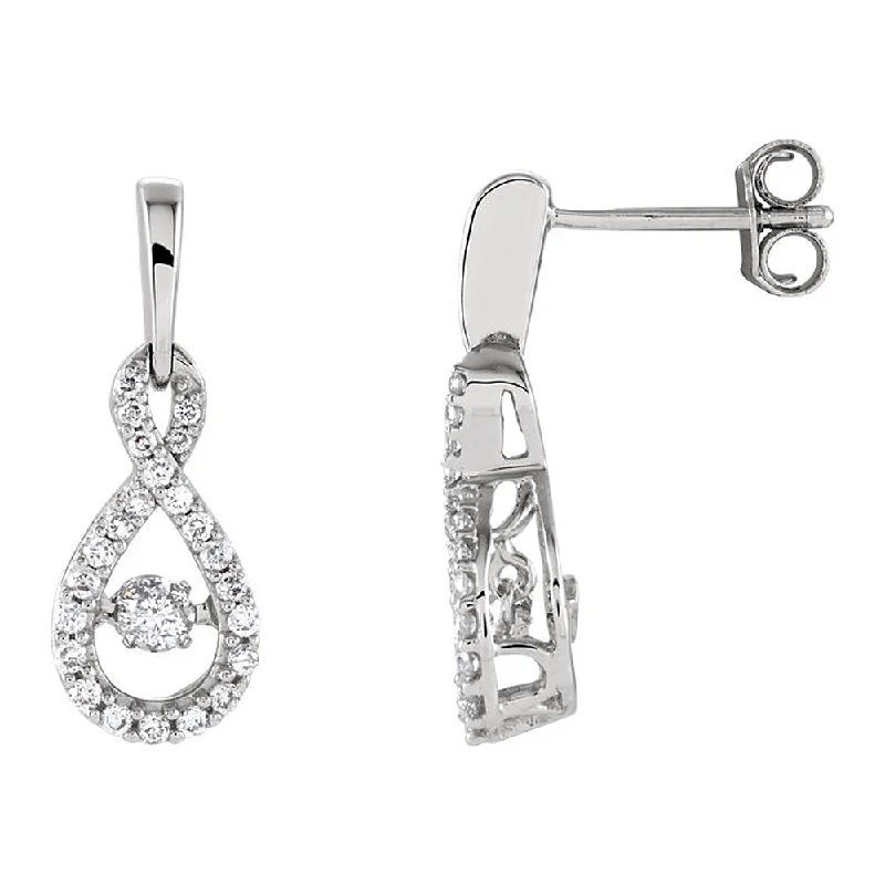 Floaty drop earrings-8 x 22mm 14k White Gold 3/8 CTW Diamond Infinity Earrings (H-I, I2)