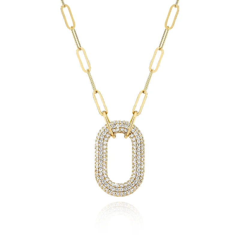 Spinel stone necklaces-Capri Uno Gold Plated Necklace w. Zirconia