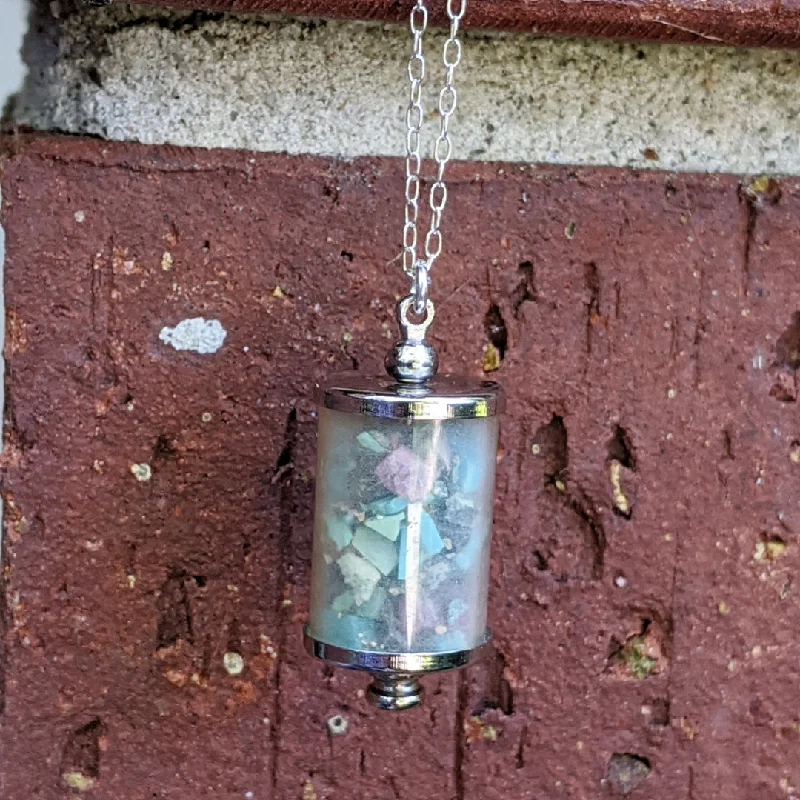 Five-layer necklaces-Vintage Stone Chip Canister Necklace