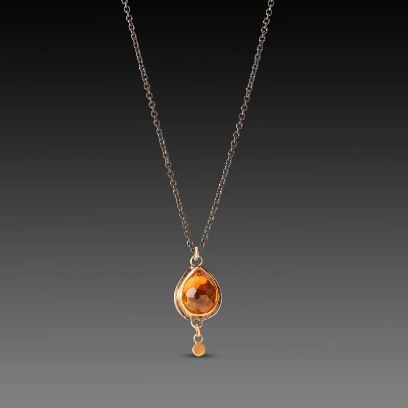 Classic style necklaces-Citrine Teardop Necklace