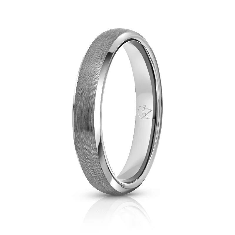 Sturdy gold rings-Silver Tungsten Ring - Sterling Silver - 4MM