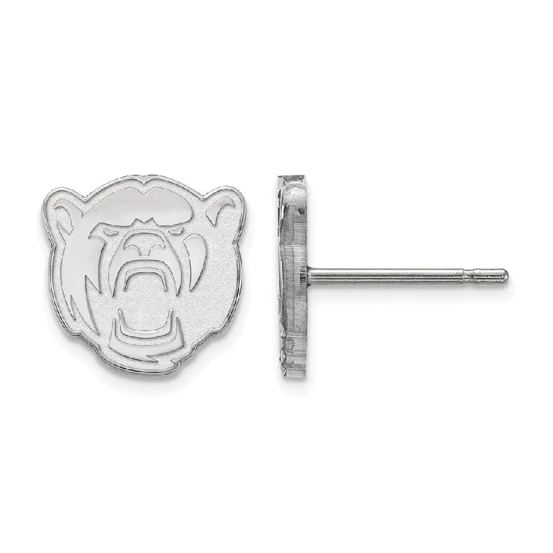 Solar themed earrings-14k White Gold Baylor University XS (Tiny) Bear Post Earrings