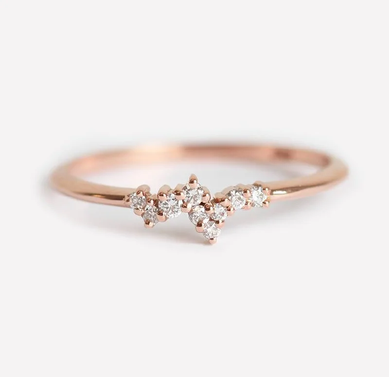 Artisan-made rings-Mini Round Diamond Cluster Ring