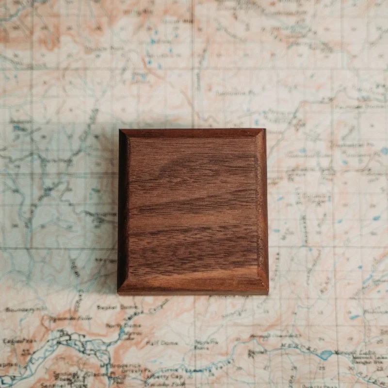 Spiral wire rings-Solid Walnut Square Wooden Ring Box