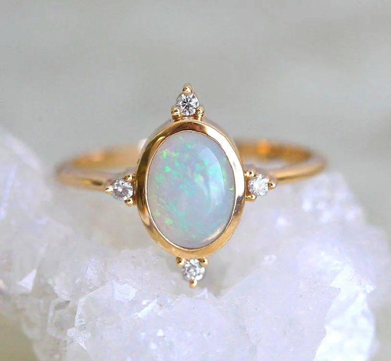 Raven design rings-Tabitha Oval Opal Ring