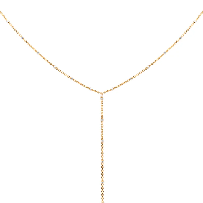 Hope charm necklaces-Disa Y 18K Gold Plated Necklace