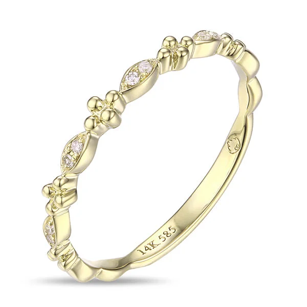 Crystal-wrapped rings-14K Yellow Gold 0.02cttw Diamond Stackable Ring