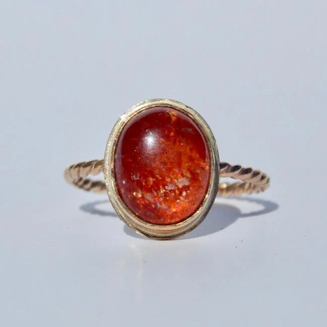 New moon rings-The Cantaloupe Ring - Size 8 1/4 (can be sized up to 9 1/4)