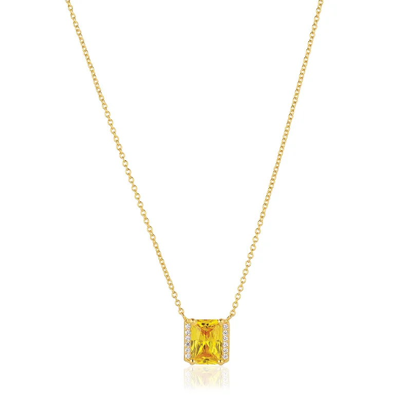 Cane weave necklaces-Roccanova X-Grande 18K Gold Plated Necklace w. Yellow & White Zirconias