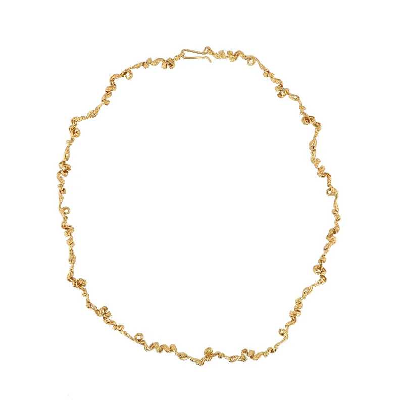 Stained wood necklaces-Fouettés 24K Gold Plated Necklace