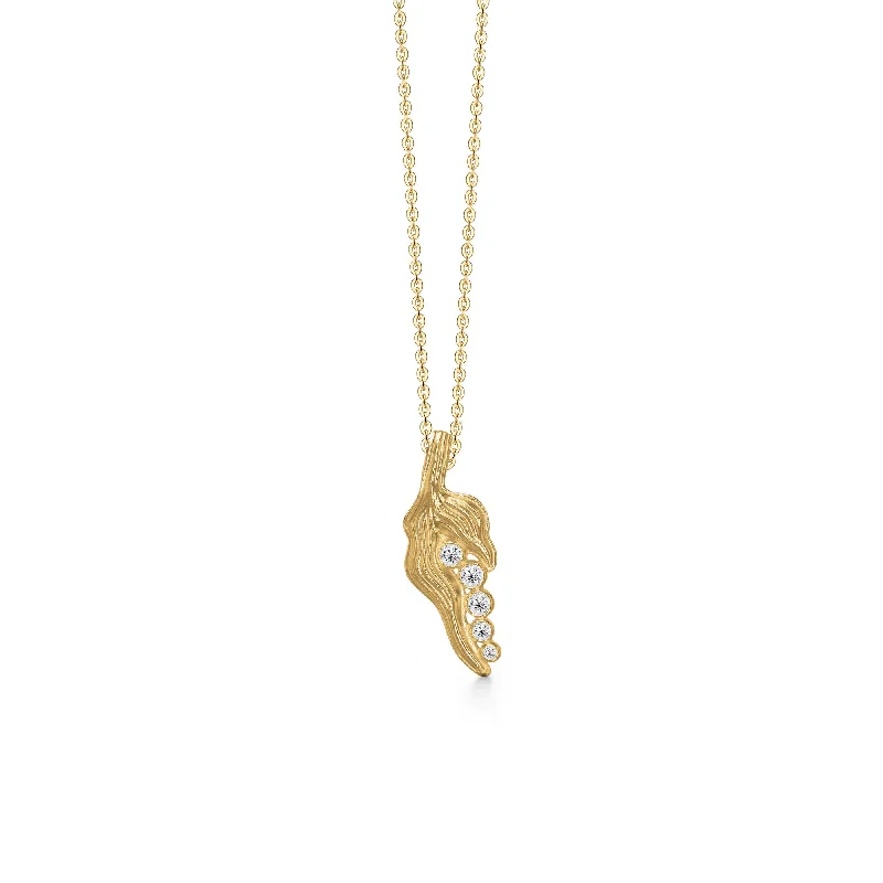 Floating gem necklaces-Five Peas In A Pod Gold Plated Necklace