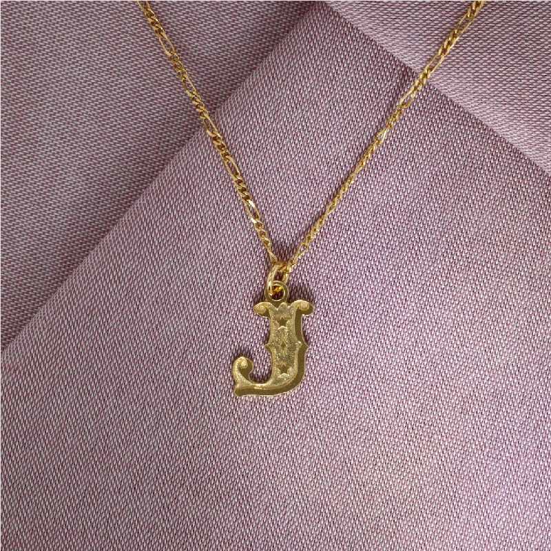 High-gloss necklaces-Circus Letter J Gold Plated Necklace