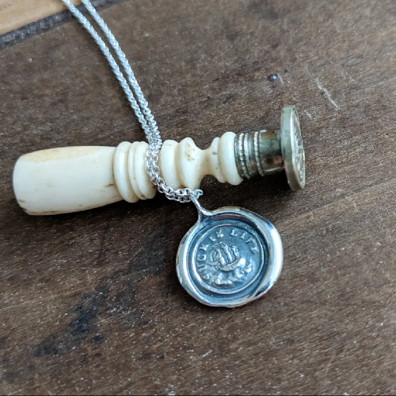 Polished gold necklaces-Such Is Life Wax Seal Necklace