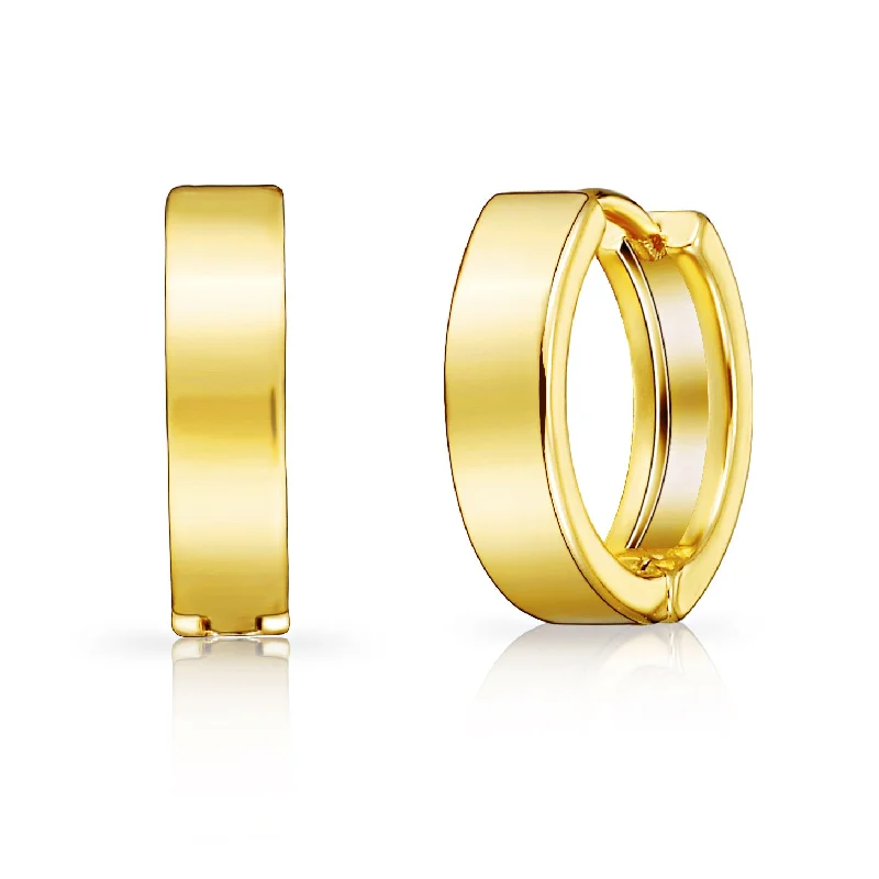 Spinel stud earrings-Gold Plated Huggie Earrings