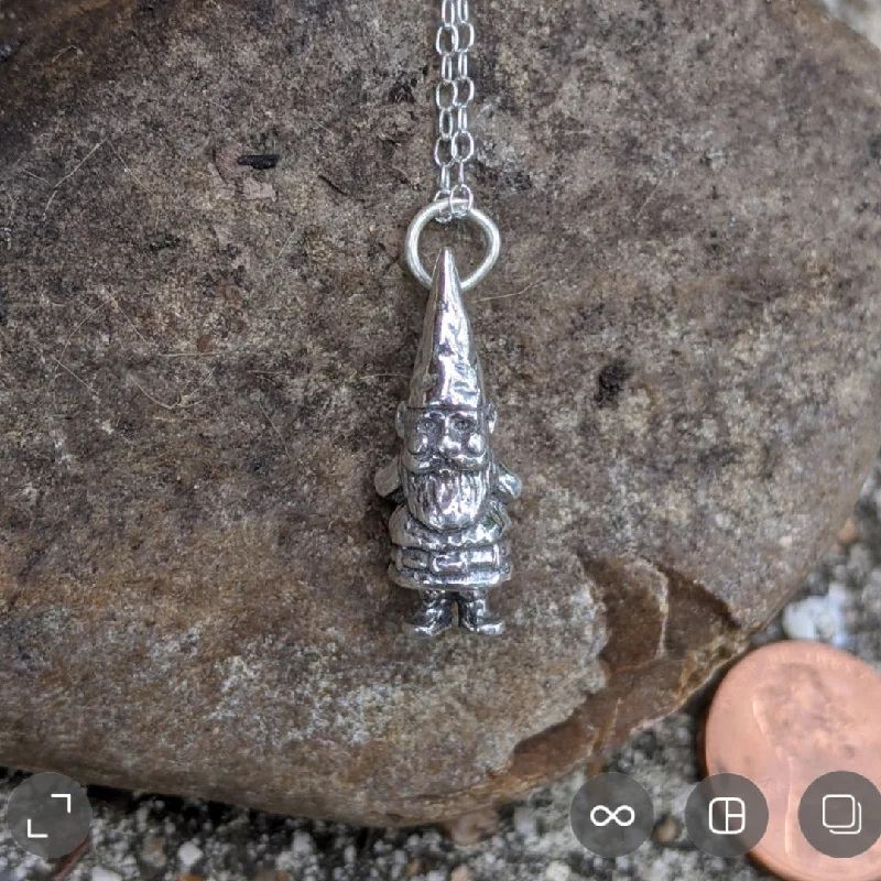 Token coin necklaces-Garden Gnome Necklace